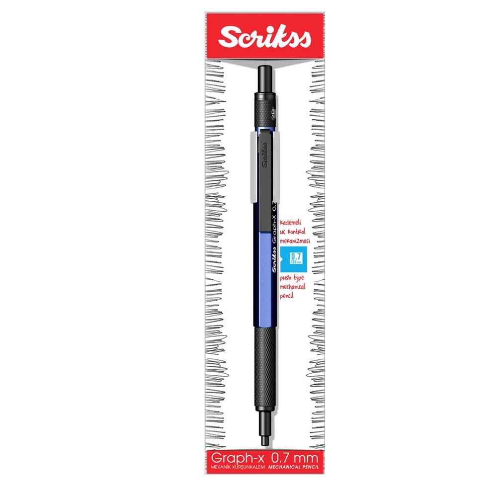 Scrikss Graph-X Metal Versatil Kalem 0.7 mm Mavi