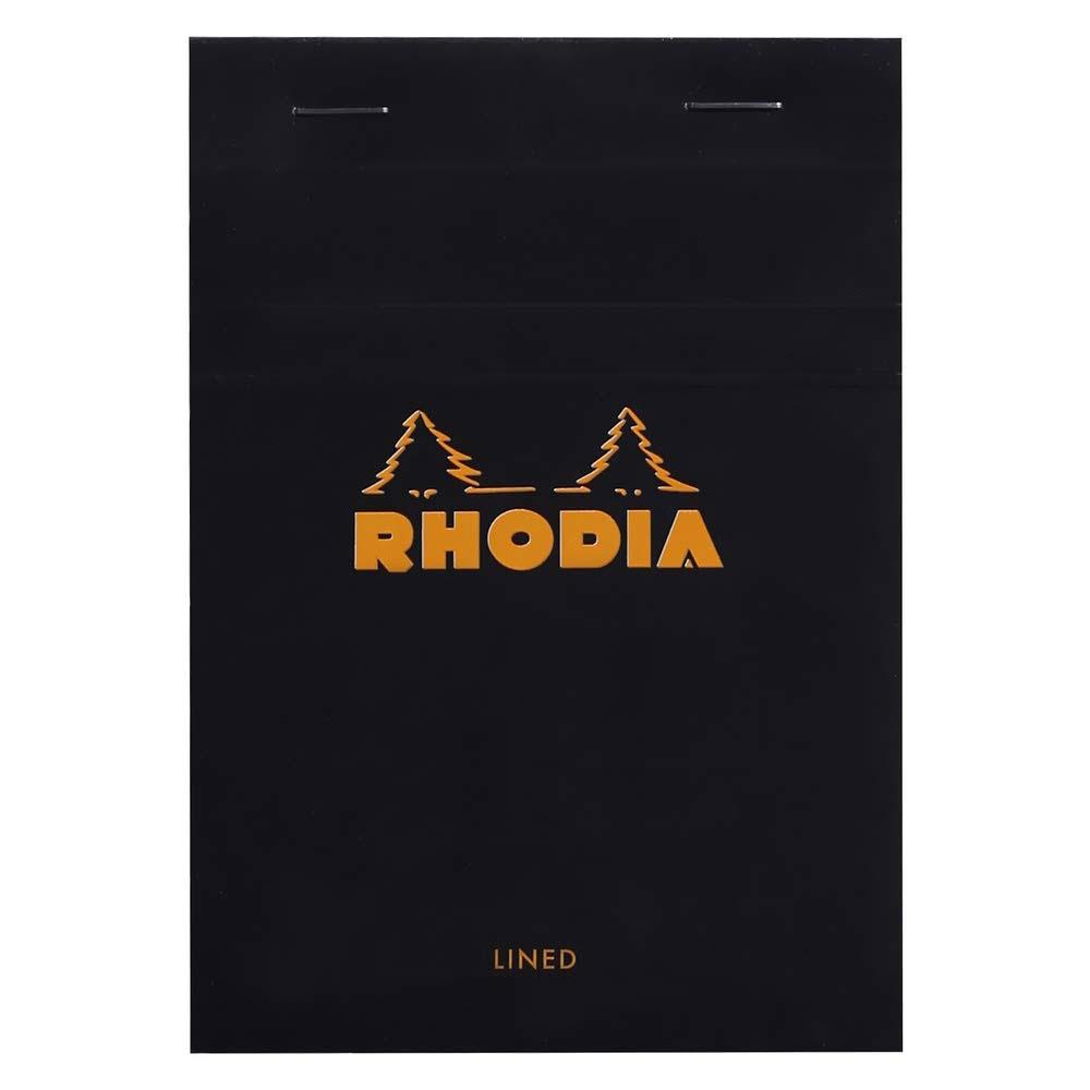 Rhodia Basic Üstten Zımbalı Bloknot A6 Çizgili Siyah Ra136009