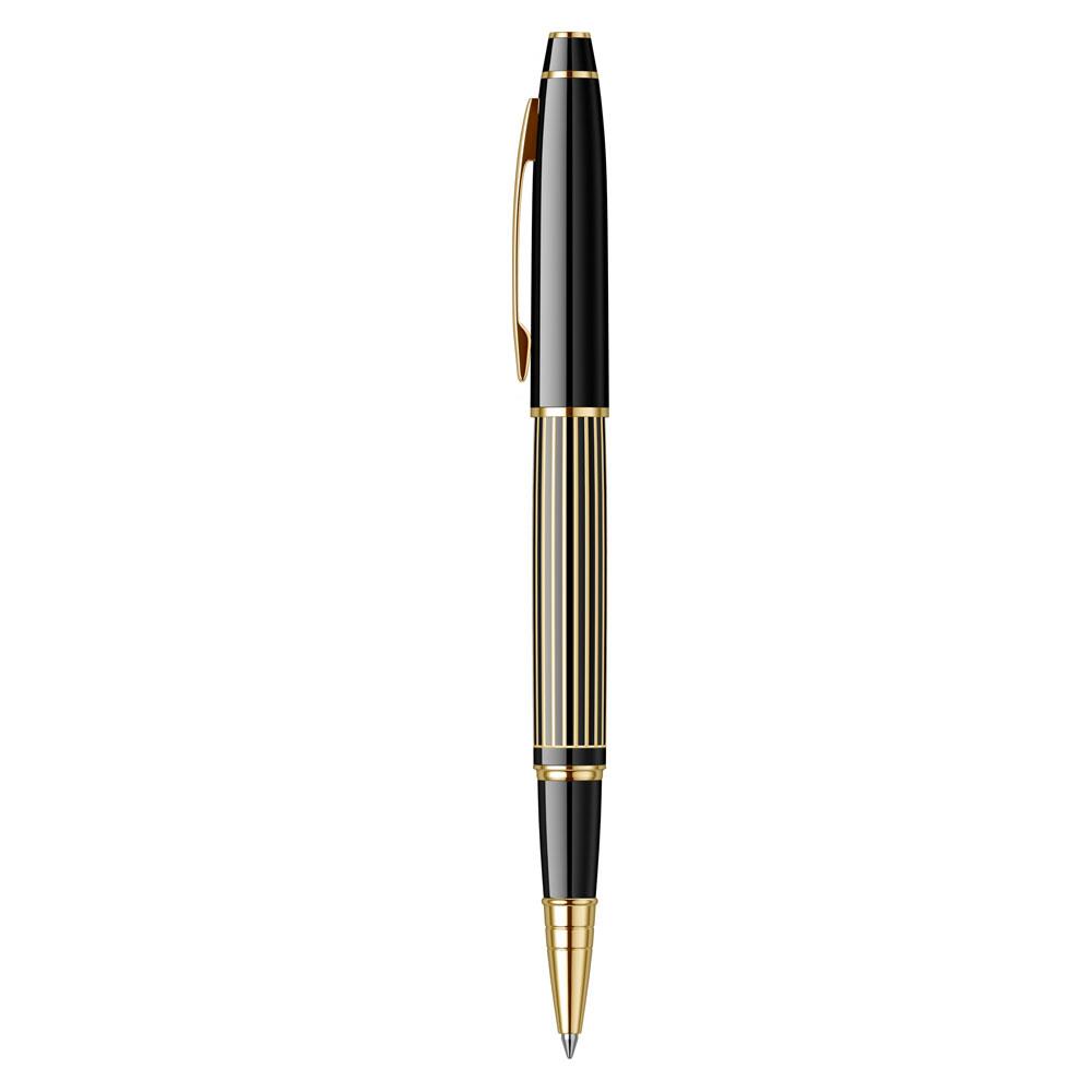 Scrikss Noble 35L Çizgi Desenli Roller Kalem Siyah Altın