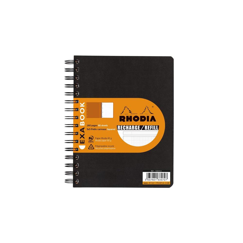 Rhodia ExaBook A5+ Recharge Kareli Black 133572C