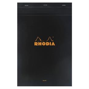 Rhodia Classic Üstten Zımbalı A4 Çizgisiz Defter Black 190009C