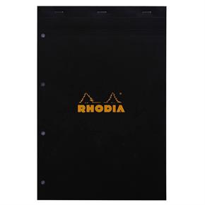 Rhodia Classic Üstten Zımbalı A4 Kareli Defter Black 202009C