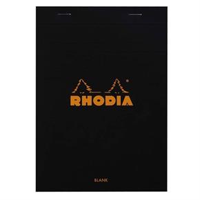 Rhodia Classic Üstten Zımbalı A5 Çizgisiz Defter Black 160009C