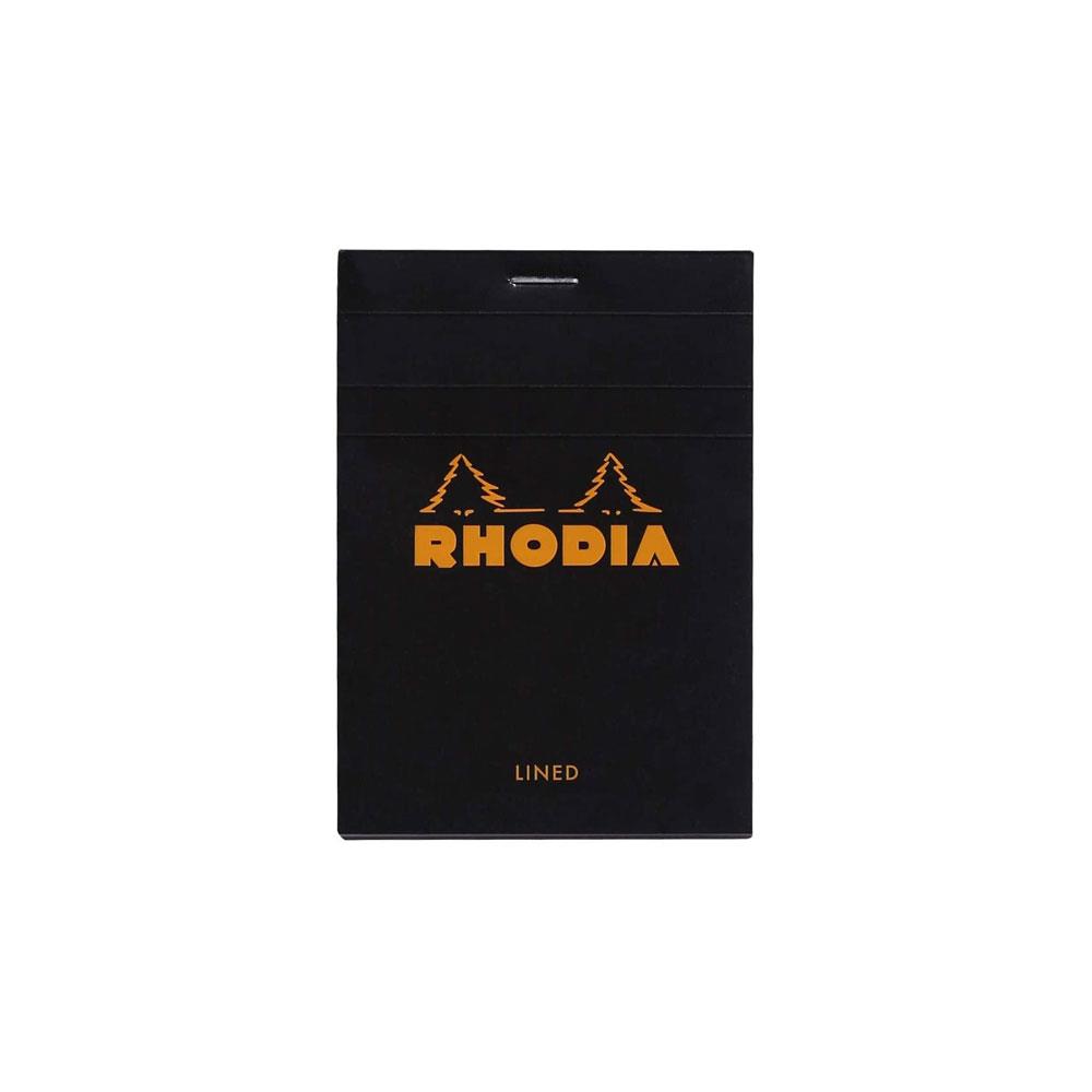Rhodia Classic Üstten Zımbalı 8,5x12 Çizgili Defter Black 126009C