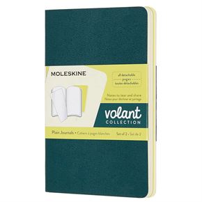 Moleskine Volant Journals Çizgisiz Defter 9x14 Pine Green/Lemon Yellow