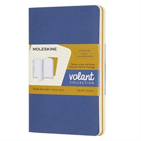 Moleskine Volant Journals Çizgili Defter 9x14 Forget Blue/Amber Yellow
