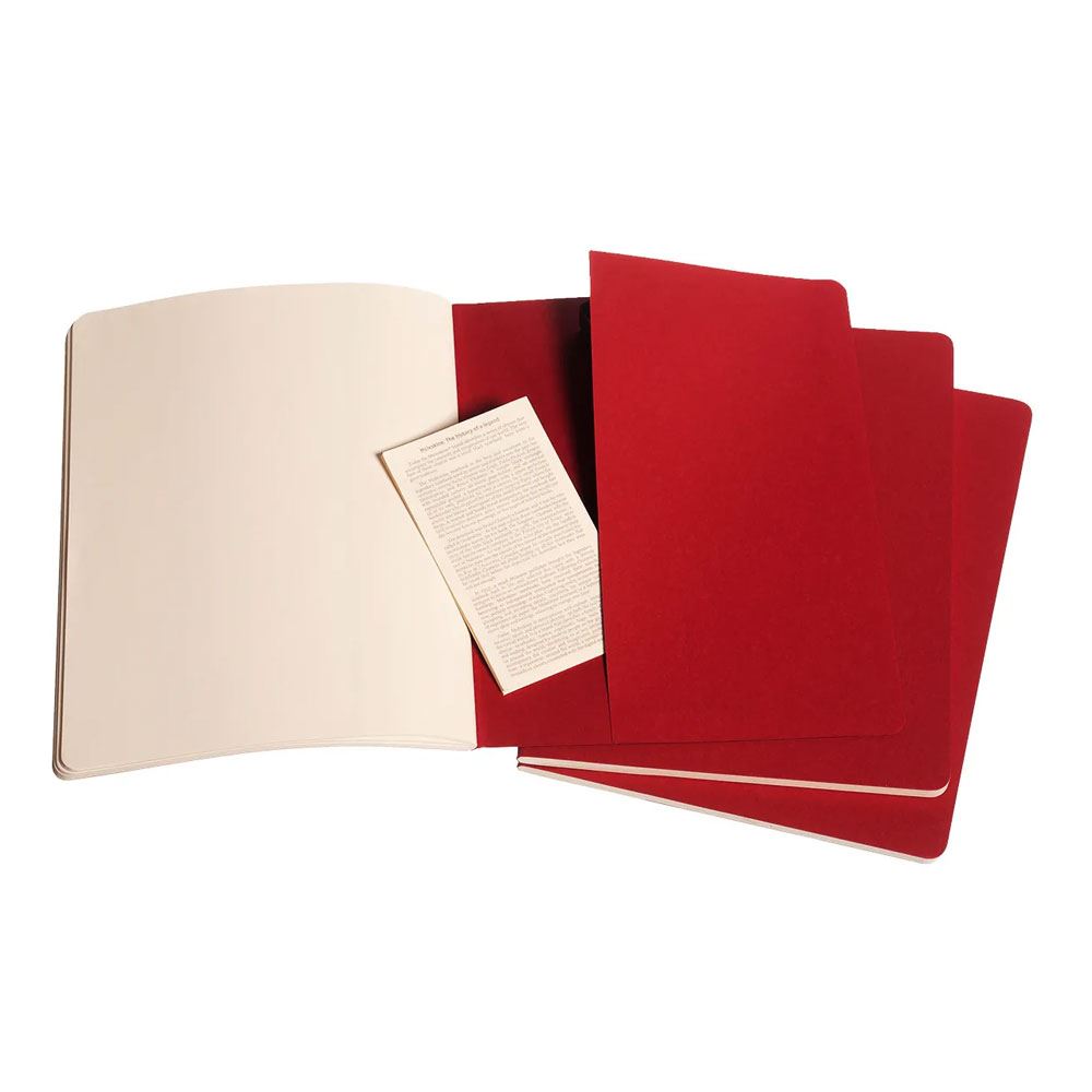 Moleskine Cahier Journals Çizgisiz Defter 19x26 Cranberry Red