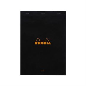 Rhodia Basic Üstten Zımbalı Bloknot A4 Düz 80 Yp.SiyahRA180009