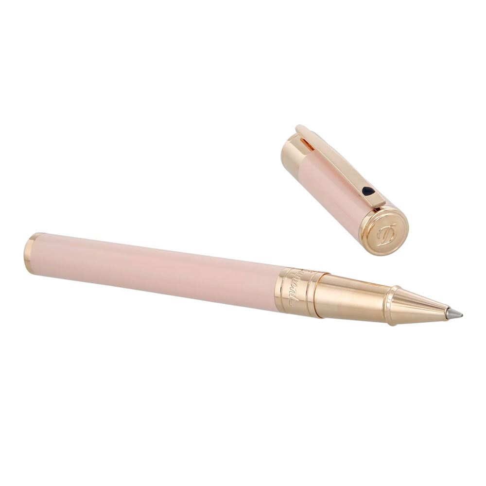 S.t. Dupont D-Initial Pink Lacquer and Rose Gold Roller Kalem 262278