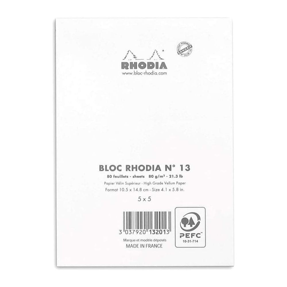 Rhodia 105x148 Mm A6 Kareli Bloknot Beyaz Kapak Rb13201