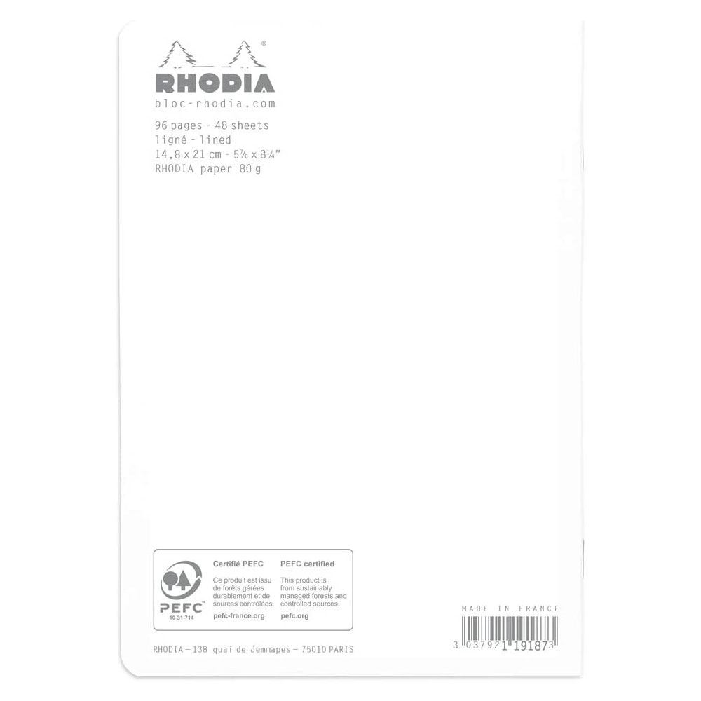 Rhodia 148x210Mm A5 Çizgili Defter Beyaz Kapak 48 Yaprak Rd119187