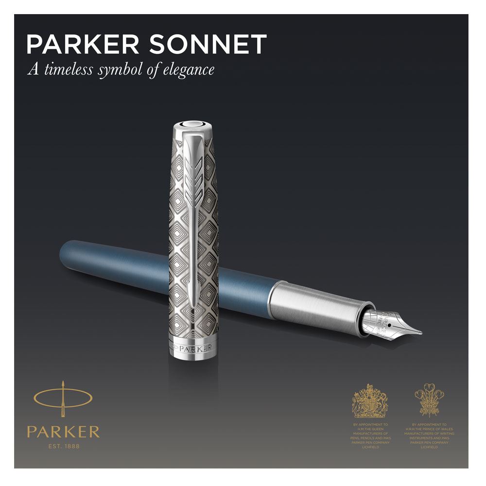 Parker Sonnet Premium Dolma Kalem F Uç Mavi CT 2119743